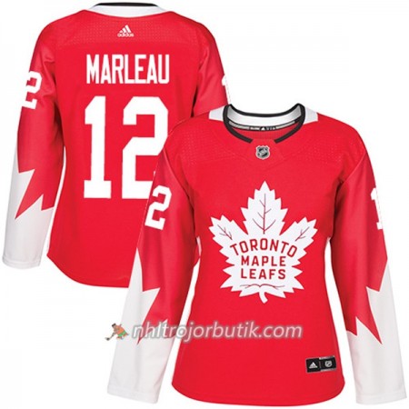 Dame Ishockey Toronto Maple Leafs Tröja Patrick Marleau 12 Adidas 2017-2018 Röd Alternate Authentic